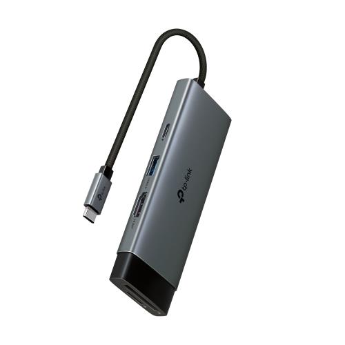 TP-LINK UH7021C TYPE-C 7 Port Portatif Hub 1×USB-C, 1×HDMI 4K 60Hz, 1×USB-C PD 100W, 1×SD 200MB/s, 3 × USB-A 5Gbps